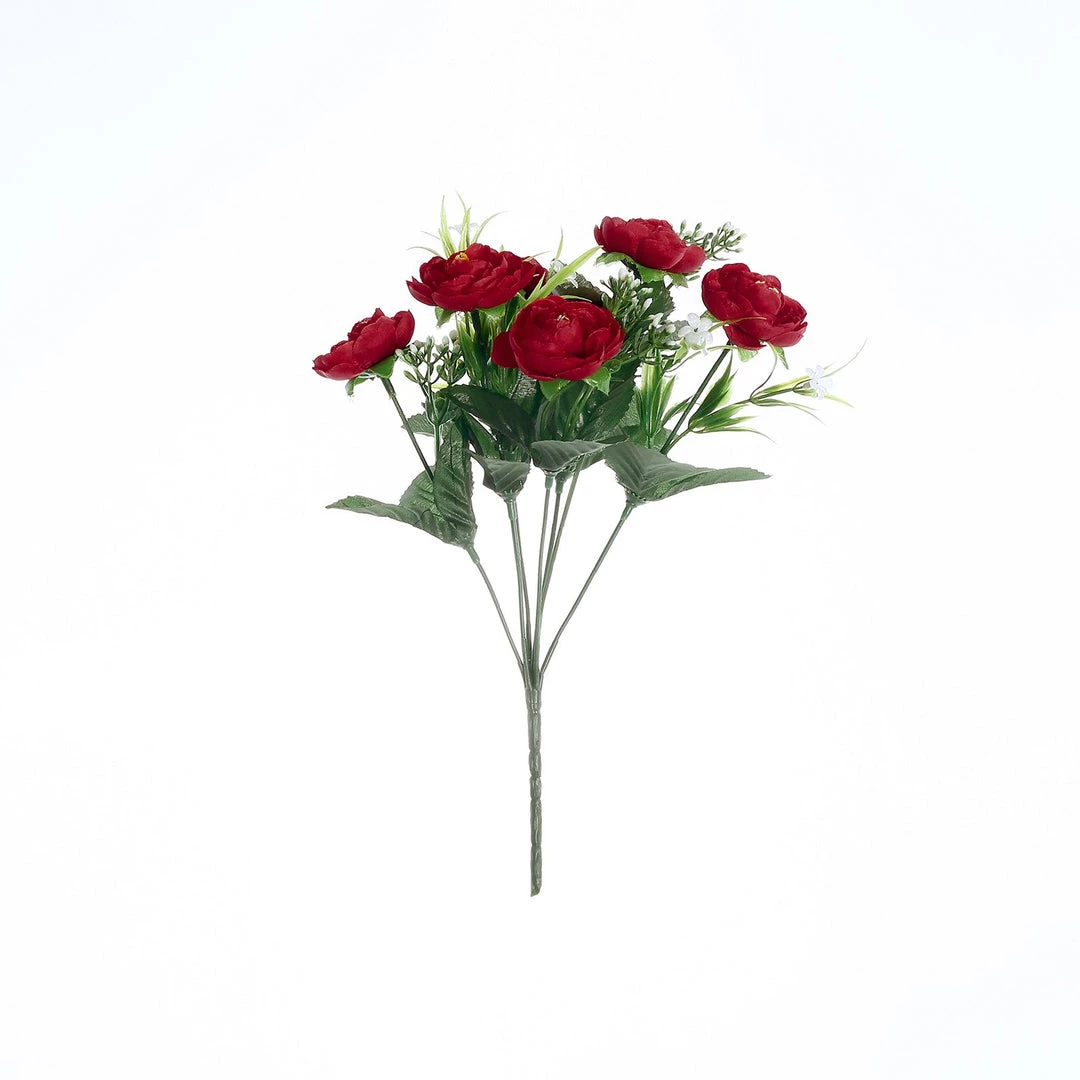 HIER_1130 4 Bushes | 12" Red Artificial Peony Flower Bouquet, Silk Flower Arrangements Artificial Flowers 5 HIER_1130 4 Bushes | 12" Red Artificial Peony Flower Bouquet, Silk Flower Arrangements Artificial Flowers