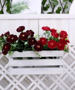 HIER_1130 4 Bushes | 12" Red Artificial Peony Flower Bouquet, Silk Flower Arrangements Artificial Flowers 23 HIER_1130 4 Bushes | 12
