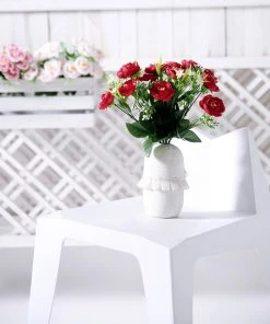 HIER_1130 4 Bushes | 12" Red Artificial Peony Flower Bouquet, Silk Flower Arrangements Artificial Flowers 26 HIER_1130 4 Bushes | 12