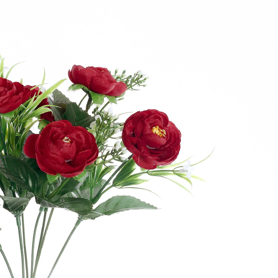 HIER_1130 4 Bushes | 12" Red Artificial Peony Flower Bouquet, Silk Flower Arrangements Artificial Flowers 15 HIER_1130 4 Bushes | 12" Red Artificial Peony Flower Bouquet, Silk Flower Arrangements Artificial Flowers