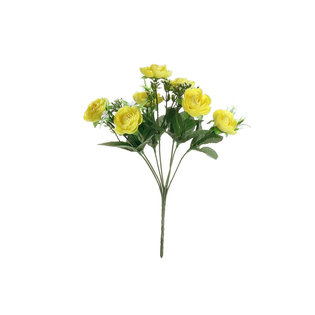 HIER_1130 Artificial Flowers 4 Bushes | 12" Yellow Artificial Peony Flower Bouquet, Silk Flower Arrangements 5 HIER_1130 Artificial Flowers 4 Bushes | 12" Yellow Artificial Peony Flower Bouquet, Silk Flower Arrangements