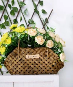 HIER_1130 Artificial Flowers 4 Bushes | 12" Yellow Artificial Peony Flower Bouquet, Silk Flower Arrangements 22 HIER_1130 Artificial Flowers 4 Bushes | 12