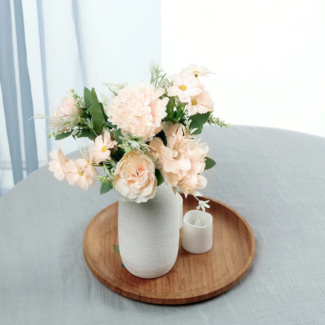HIER_1130 2 Pack | Blush Artificial Peony Flower Spray, Silk Flower Bouquet For Vases - Rose Gold Assorted 12" Tall Artificial Flowers 3 HIER_1130 2 Pack | Blush Artificial Peony Flower Spray, Silk Flower Bouquet For Vases - Rose Gold Assorted 12" Tall Artificial Flowers