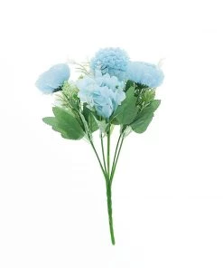 HIER_1130 2 Pack | Blue Artificial Peony Flower Spray, Silk Flower Bouquet For Vases - Assorted 12