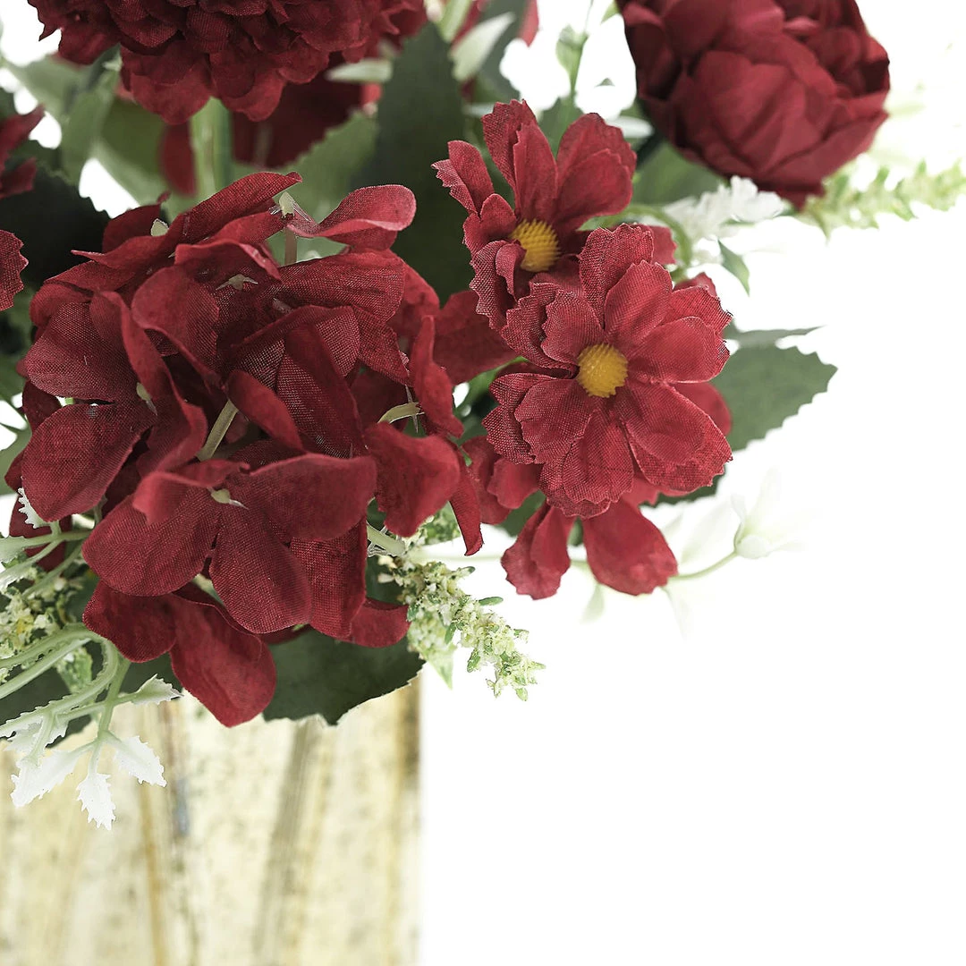 HIER_1130 2 Pack | Burgundy Artificial Peony Flower Spray, Silk Flower Bouquet For Vases - Assorted 12" Tall Artificial Flowers 10 HIER_1130 2 Pack | Burgundy Artificial Peony Flower Spray, Silk Flower Bouquet For Vases - Assorted 12" Tall Artificial Flowers