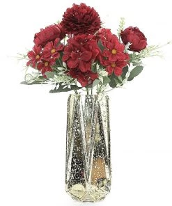 HIER_1130 2 Pack | Burgundy Artificial Peony Flower Spray, Silk Flower Bouquet For Vases - Assorted 12" Tall Artificial Flowers 22 HIER_1130 2 Pack | Burgundy Artificial Peony Flower Spray, Silk Flower Bouquet For Vases - Assorted 12