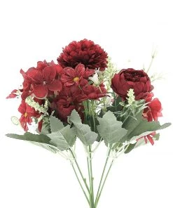 HIER_1130 2 Pack | Burgundy Artificial Peony Flower Spray, Silk Flower Bouquet For Vases - Assorted 12" Tall Artificial Flowers 23 HIER_1130 2 Pack | Burgundy Artificial Peony Flower Spray, Silk Flower Bouquet For Vases - Assorted 12