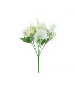 HIER_1130 2 Pack | Ivory Artificial Peony Flower Spray, Silk Flower Bouquet For Vases - Assorted 12" Tall 16 HIER_1130 2 Pack | Ivory Artificial Peony Flower Spray, Silk Flower Bouquet For Vases - Assorted 12