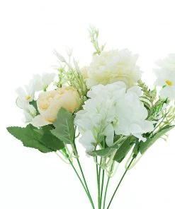 HIER_1130 2 Pack | Ivory Artificial Peony Flower Spray, Silk Flower Bouquet For Vases - Assorted 12" Tall 23 HIER_1130 2 Pack | Ivory Artificial Peony Flower Spray, Silk Flower Bouquet For Vases - Assorted 12