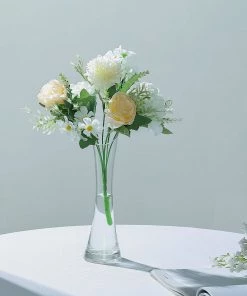 HIER_1130 2 Pack | Ivory Artificial Peony Flower Spray, Silk Flower Bouquet For Vases - Assorted 12" Tall 20 HIER_1130 2 Pack | Ivory Artificial Peony Flower Spray, Silk Flower Bouquet For Vases - Assorted 12