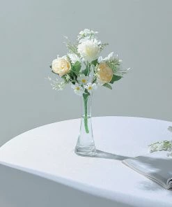 HIER_1130 2 Pack | Ivory Artificial Peony Flower Spray, Silk Flower Bouquet For Vases - Assorted 12" Tall 24 HIER_1130 2 Pack | Ivory Artificial Peony Flower Spray, Silk Flower Bouquet For Vases - Assorted 12