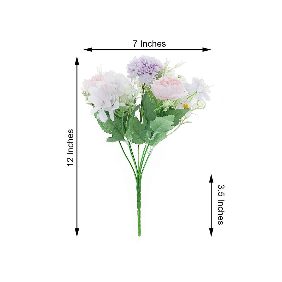 HIER_1130 2 Pack | Lavender Artificial Peony Flower Spray, Silk Flower Bouquet For Vases - Assorted 12" Tall 8 HIER_1130 2 Pack | Lavender Artificial Peony Flower Spray, Silk Flower Bouquet For Vases - Assorted 12" Tall