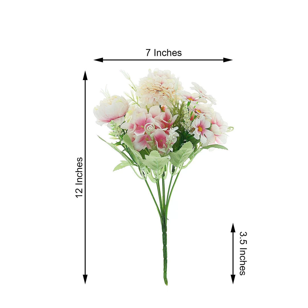 HIER_1130 Artificial Flowers 2 Pack | Pink Artificial Peony Flower Spray, Silk Flower Bouquet For Vases - Assorted 12" Tall 8 HIER_1130 Artificial Flowers 2 Pack | Pink Artificial Peony Flower Spray, Silk Flower Bouquet For Vases - Assorted 12" Tall
