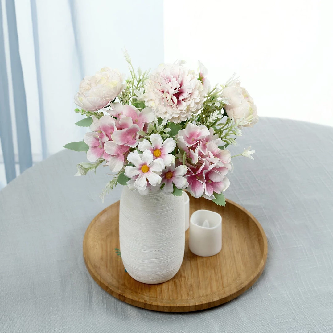 HIER_1130 Artificial Flowers 2 Pack | Pink Artificial Peony Flower Spray, Silk Flower Bouquet For Vases - Assorted 12" Tall 3 HIER_1130 Artificial Flowers 2 Pack | Pink Artificial Peony Flower Spray, Silk Flower Bouquet For Vases - Assorted 12" Tall