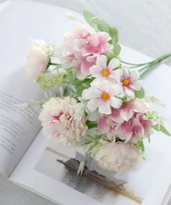 HIER_1130 Artificial Flowers 2 Pack | Pink Artificial Peony Flower Spray, Silk Flower Bouquet For Vases - Assorted 12" Tall 25 HIER_1130 Artificial Flowers 2 Pack | Pink Artificial Peony Flower Spray, Silk Flower Bouquet For Vases - Assorted 12