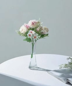 HIER_1130 Artificial Flowers 2 Pack | Pink Artificial Peony Flower Spray, Silk Flower Bouquet For Vases - Assorted 12" Tall 24 HIER_1130 Artificial Flowers 2 Pack | Pink Artificial Peony Flower Spray, Silk Flower Bouquet For Vases - Assorted 12