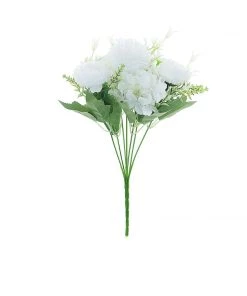 HIER_1130 Artificial Flowers 2 Pack | White Artificial Peony Flower Spray, Silk Flower Bouquet For Vases - Assorted 12