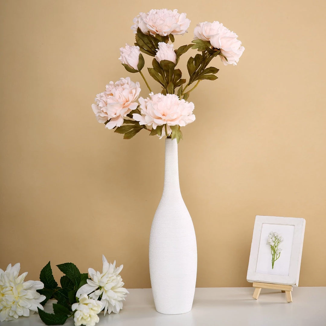 HIER_1130 2 Bushes | 29" Blush Artificial Long Stem Peony Flower Spray, Silk Peonies Bouquet - Rose Gold Artificial Flowers 3 HIER_1130 2 Bushes | 29" Blush Artificial Long Stem Peony Flower Spray, Silk Peonies Bouquet - Rose Gold Artificial Flowers