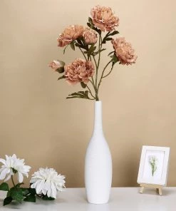 HIER_1130 2 Bushes | 29" Dusty Rose Artificial Long Stem Peony Flower Spray, Silk Peonies Bouquet Artificial Flowers