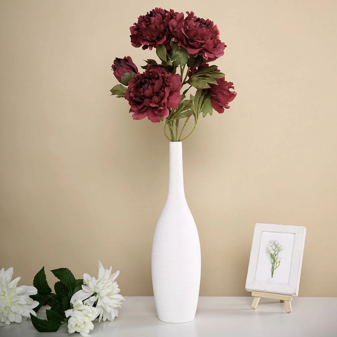 HIER_1130 2 Bushes | 29" Burgundy Artificial Long Stem Peony Flower Spray, Silk Peonies Bouquet Artificial Flowers 3 HIER_1130 2 Bushes | 29" Burgundy Artificial Long Stem Peony Flower Spray, Silk Peonies Bouquet Artificial Flowers
