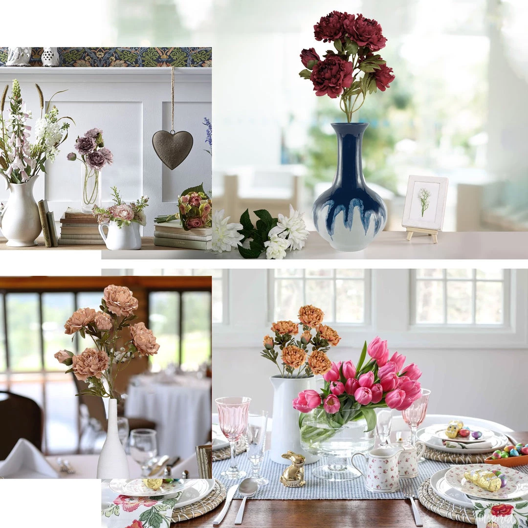 HIER_1130 2 Bushes | 29" Burgundy Artificial Long Stem Peony Flower Spray, Silk Peonies Bouquet Artificial Flowers 7 HIER_1130 2 Bushes | 29" Burgundy Artificial Long Stem Peony Flower Spray, Silk Peonies Bouquet Artificial Flowers