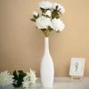 HIER_1130 2 Bushes | 29" White Artificial Long Stem Peony Flower Spray, Silk Peonies Bouquet