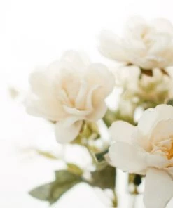 HIER_1140 Artificial Flowers 3 Bushes | 11" Silk Peonies, Artificial Peony Flower Bouquet For Vase, Peony Bush Floral Arrangement - Cream 24 HIER_1140 Artificial Flowers 3 Bushes | 11