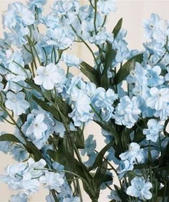 Silkflowersfactory Baby Breath Bushes Baby Breath Bush Artificial Silk Flowers - Blue
