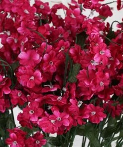 Silkflowersfactory Baby Breath Bush Artificial Silk Flowers - Fuchsia Baby Breath Bushes