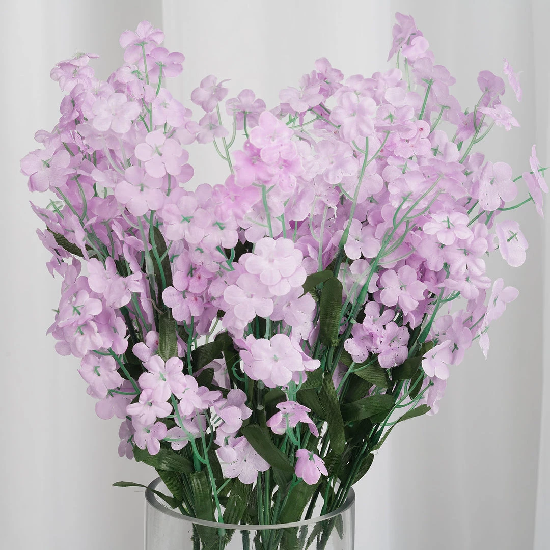 Silkflowersfactory Baby Breath Bush Artificial Silk Flowers - Lavender Baby Breath Bushes 4 Silkflowersfactory Baby Breath Bush Artificial Silk Flowers - Lavender Baby Breath Bushes