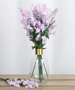 Silkflowersfactory Baby Breath Bush Artificial Silk Flowers - Lavender Baby Breath Bushes