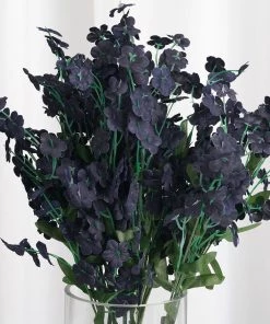 Silkflowersfactory Baby Breath Bushes Baby Breath Bush Artificial Silk Flowers - Navy Blue