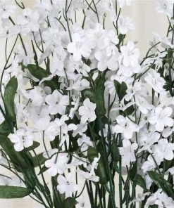 Silkflowersfactory Baby Breath Bush Artificial Silk Flowers - White Baby Breath Bushes