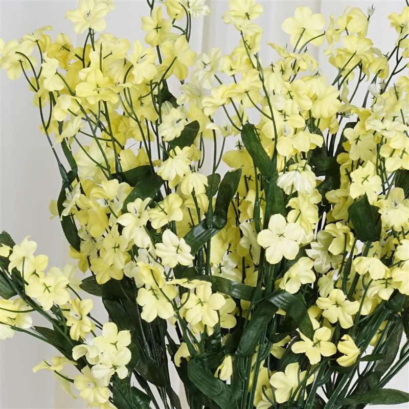 Silkflowersfactory Baby Breath Bush Artificial Silk Flowers - Yellow Baby Breath Bushes 4 Silkflowersfactory Baby Breath Bush Artificial Silk Flowers - Yellow Baby Breath Bushes