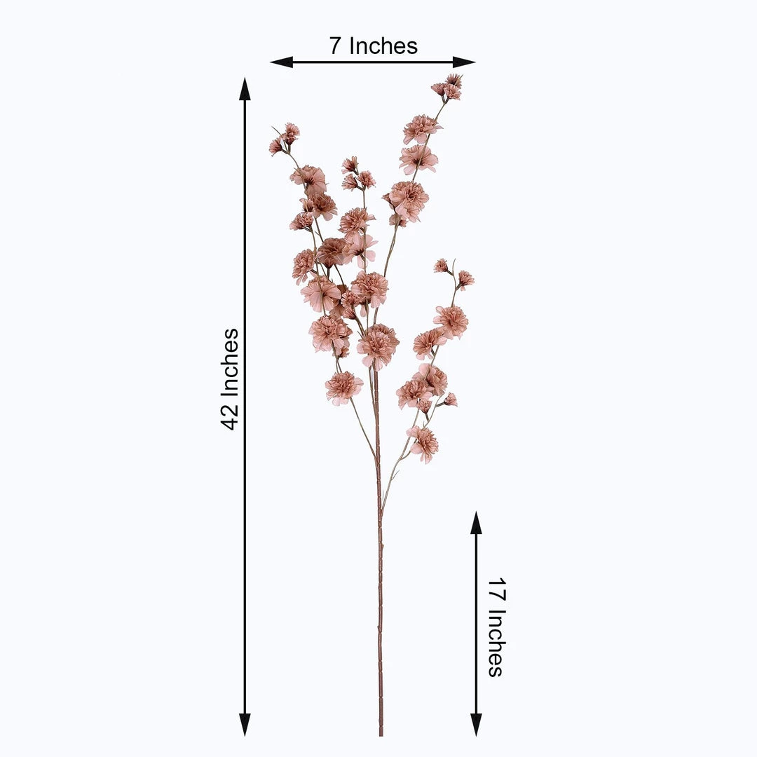 HIER_1150 2 Branches | 42" Dusty Rose Artificial Carnation Flower Spray, Silk Flower Bouquet Artificial Flowers 8 HIER_1150 2 Branches | 42" Dusty Rose Artificial Carnation Flower Spray, Silk Flower Bouquet Artificial Flowers