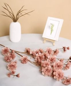 HIER_1150 2 Branches | 42" Dusty Rose Artificial Carnation Flower Spray, Silk Flower Bouquet Artificial Flowers 22 HIER_1150 2 Branches | 42