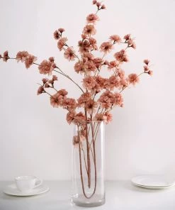 HIER_1150 2 Branches | 42" Dusty Rose Artificial Carnation Flower Spray, Silk Flower Bouquet Artificial Flowers 23 HIER_1150 2 Branches | 42