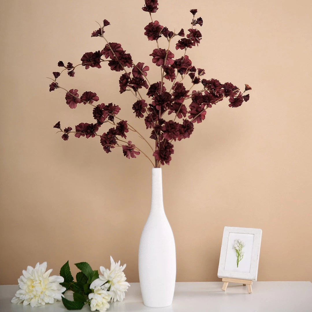 HIER_1150 2 Branches | 42" Burgundy Artificial Carnation Flower Spray, Silk Flower Bouquet 3 HIER_1150 2 Branches | 42" Burgundy Artificial Carnation Flower Spray, Silk Flower Bouquet