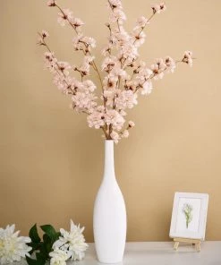 HIER_1150 Artificial Flowers 2 Branches | 42" Champagne Artificial Carnation Flower Spray, Silk Flower Bouquet