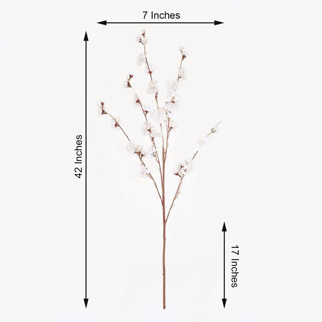 HIER_1150 2 Branches | 42" Ivory Artificial Carnation Flower Spray, Silk Flower Bouquet 8 HIER_1150 2 Branches | 42" Ivory Artificial Carnation Flower Spray, Silk Flower Bouquet