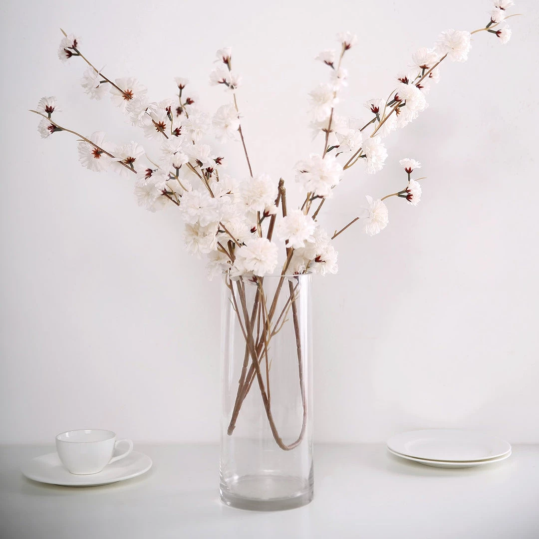HIER_1150 2 Branches | 42" Ivory Artificial Carnation Flower Spray, Silk Flower Bouquet 12 HIER_1150 2 Branches | 42" Ivory Artificial Carnation Flower Spray, Silk Flower Bouquet