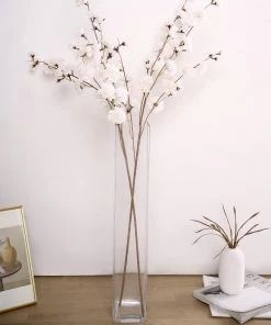 HIER_1150 2 Branches | 42" Ivory Artificial Carnation Flower Spray, Silk Flower Bouquet 24 HIER_1150 2 Branches | 42