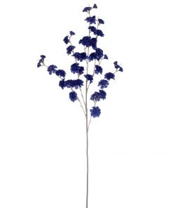 HIER_1160 2 Branches | 42" Navy Blue Artificial Carnation Flower Spray, Silk Flower Bouquet Artificial Flowers 16 HIER_1160 2 Branches | 42