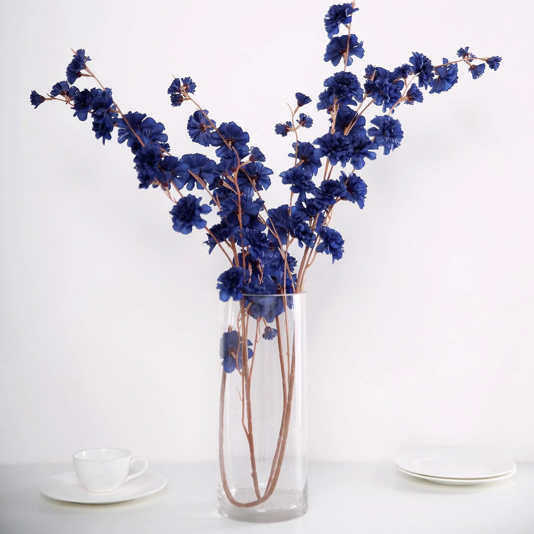 HIER_1160 2 Branches | 42" Navy Blue Artificial Carnation Flower Spray, Silk Flower Bouquet Artificial Flowers 12 HIER_1160 2 Branches | 42" Navy Blue Artificial Carnation Flower Spray, Silk Flower Bouquet Artificial Flowers