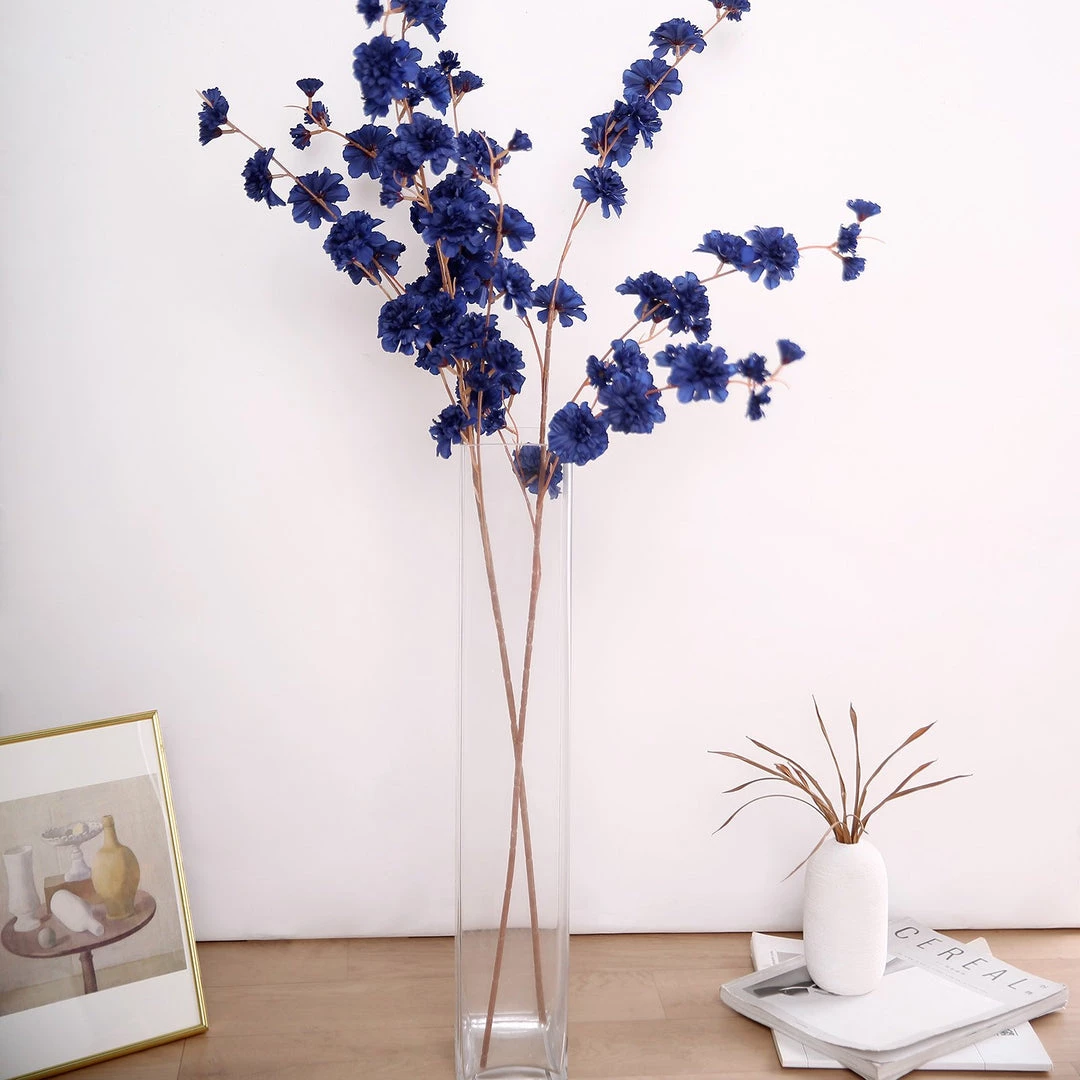 HIER_1160 2 Branches | 42" Navy Blue Artificial Carnation Flower Spray, Silk Flower Bouquet Artificial Flowers 13 HIER_1160 2 Branches | 42" Navy Blue Artificial Carnation Flower Spray, Silk Flower Bouquet Artificial Flowers