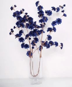 HIER_1160 2 Branches | 42" Navy Blue Artificial Carnation Flower Spray, Silk Flower Bouquet Artificial Flowers 20 HIER_1160 2 Branches | 42