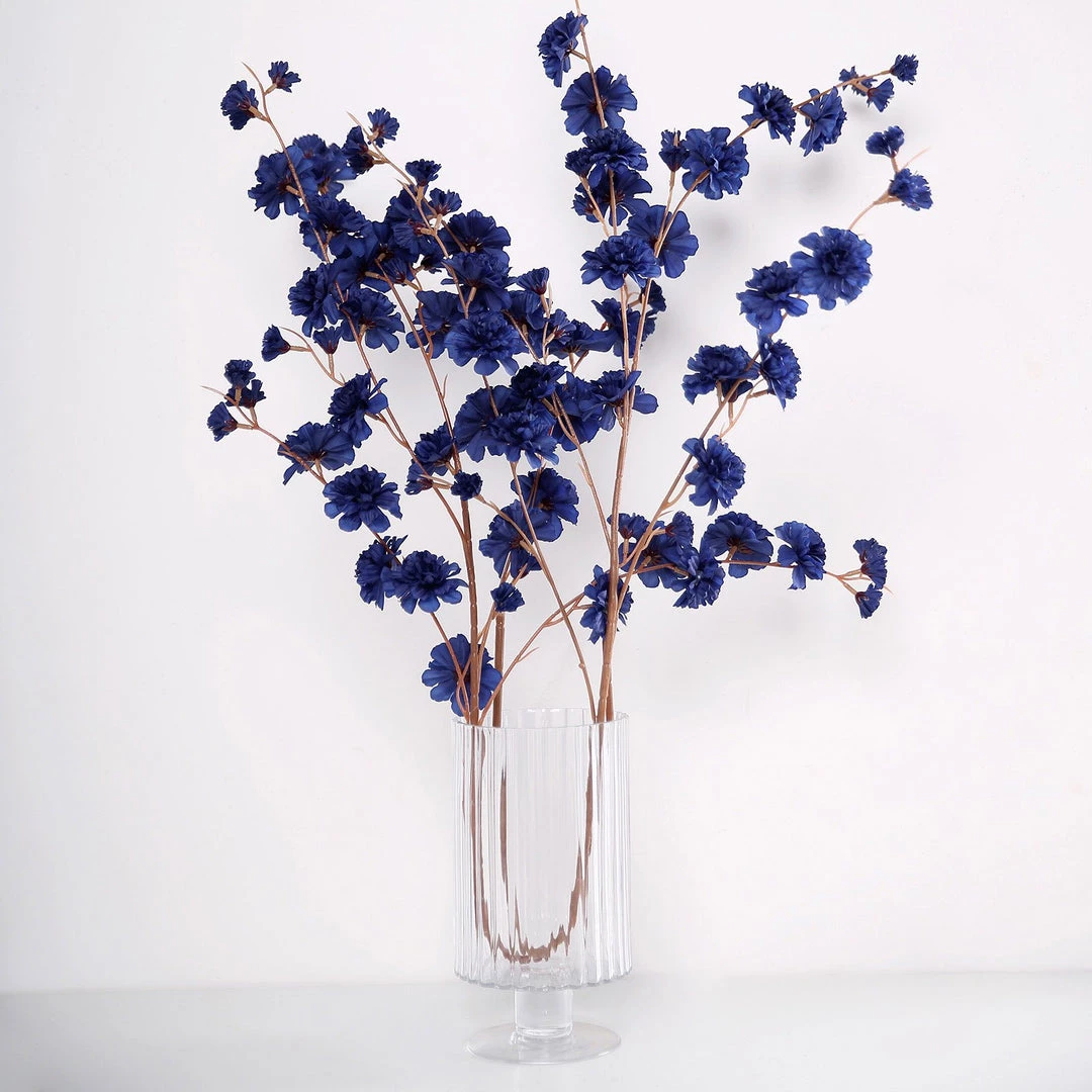 HIER_1160 2 Branches | 42" Navy Blue Artificial Carnation Flower Spray, Silk Flower Bouquet Artificial Flowers 9 HIER_1160 2 Branches | 42" Navy Blue Artificial Carnation Flower Spray, Silk Flower Bouquet Artificial Flowers