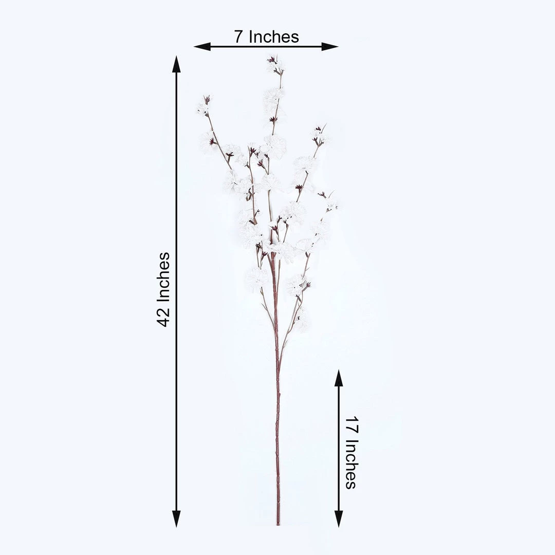 HIER_1150 2 Branches | 42" White Artificial Carnation Flower Spray, Silk Flower Bouquet 8 HIER_1150 2 Branches | 42" White Artificial Carnation Flower Spray, Silk Flower Bouquet