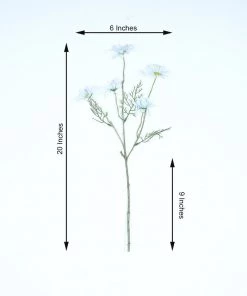 HIER_1150 Artificial Flowers 6 Bushes | 20" Light Blue Artificial Daisy Flower Spray, Silk Flowers Bouquet 19 HIER_1150 Artificial Flowers 6 Bushes | 20