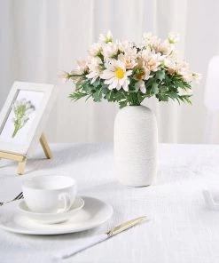 HIER_1150 4 Pack | 11" Blush Artificial Daisy Flower Bushes Silk Flower Bouquet - Rose Gold 20 HIER_1150 4 Pack | 11